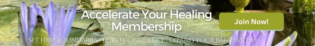 accelerate your healing banner with lotuses