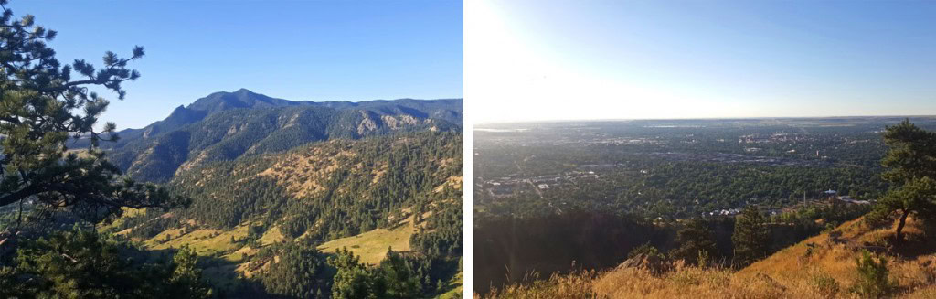 Views from the hike up Mount Sanitas in Boulder Colorado