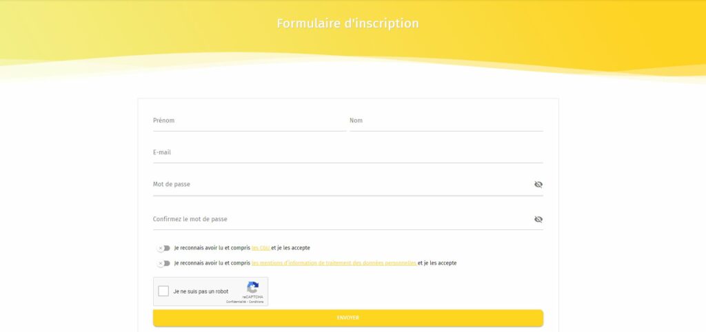 Formulaire inscription Leihia