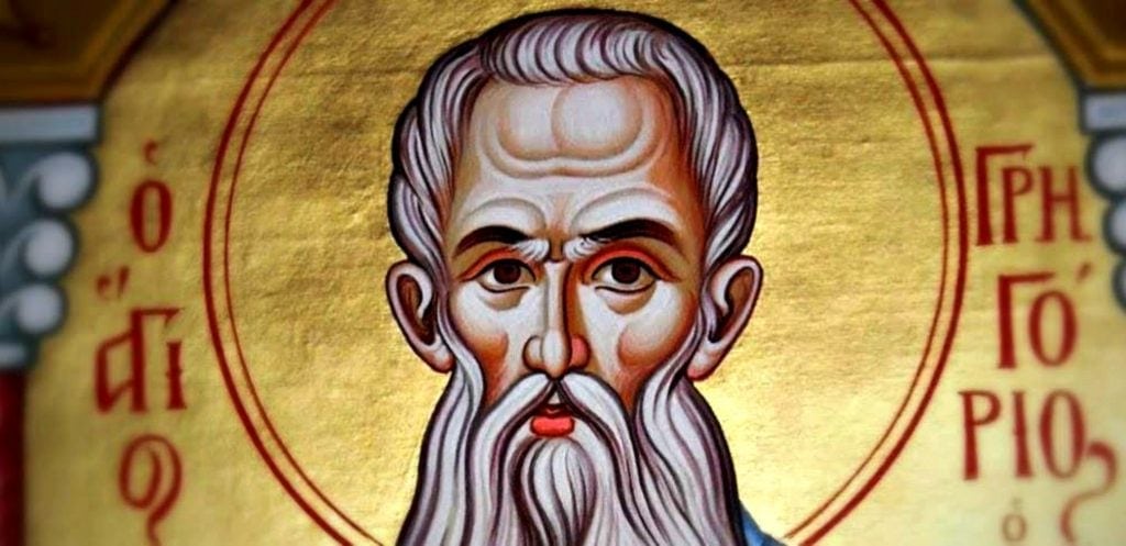icon of gray-haired saint on gold leaf background at Holy Resurrection Monastery