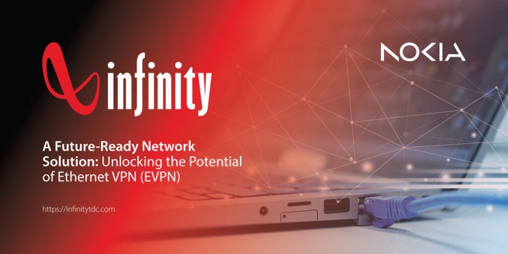 A laptop with a cable plugged in unlocking the potential of Ethernet VPN