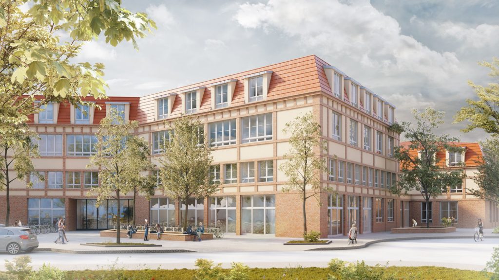 Visualisierung der neuen Schule im Quartier Beelitz-Heilstätten © Fuchshuber Architekten