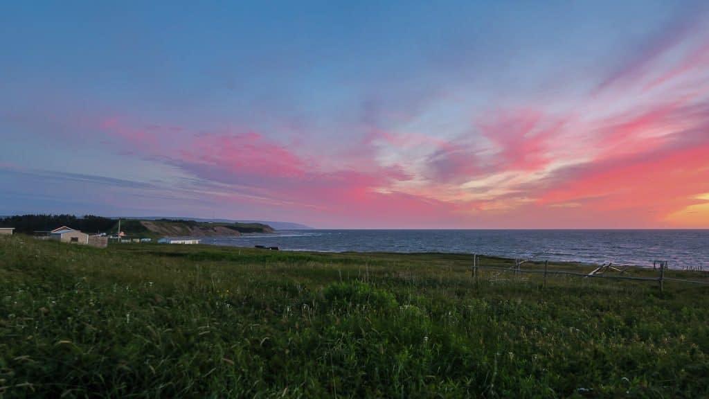 Sunset on the coast of Newfoundland