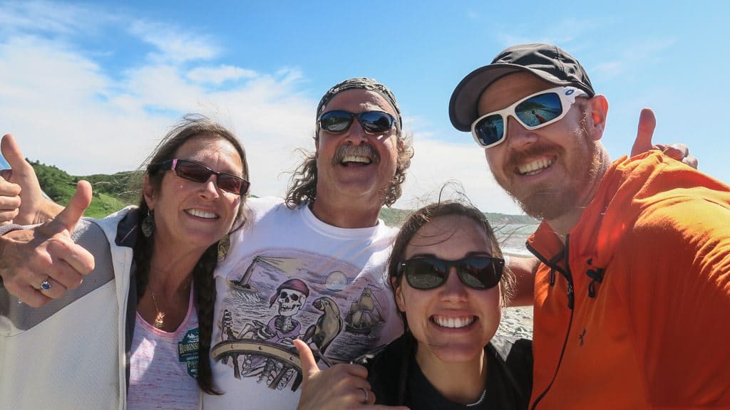 Ruth, Paul, Brooke and Buddy posing for a photo after a great lunch.