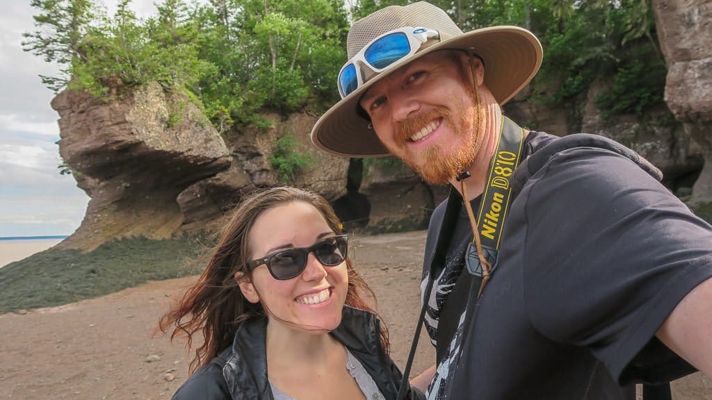 Brooke and Buddy taking a selfie during Low Tide at Hopewell rocks