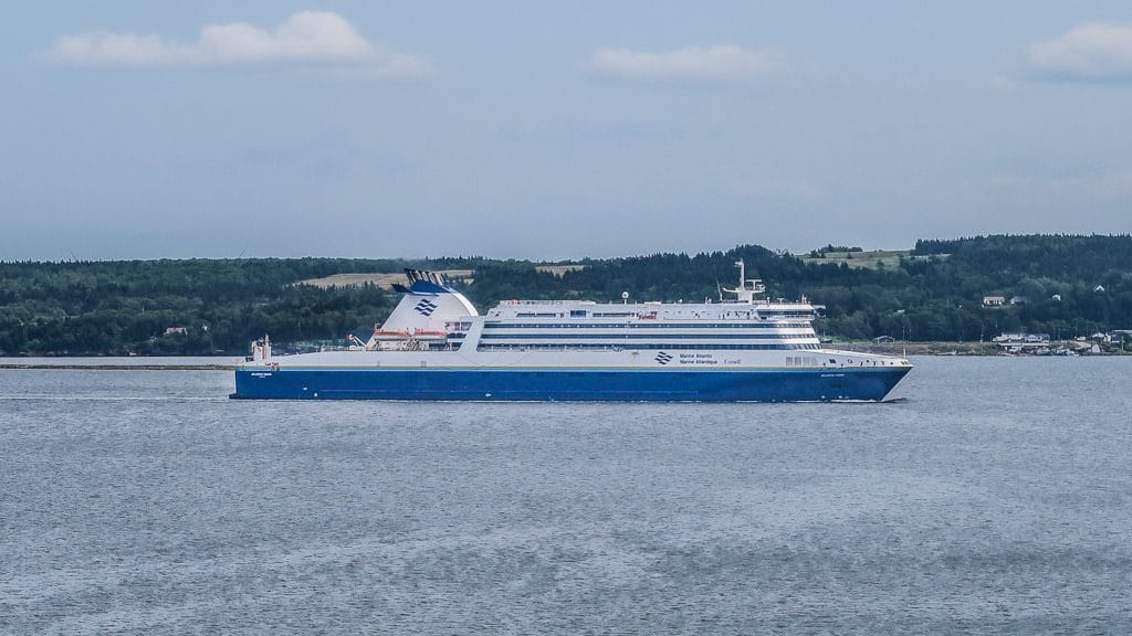 Marine Atlantic Ferry headed away from port