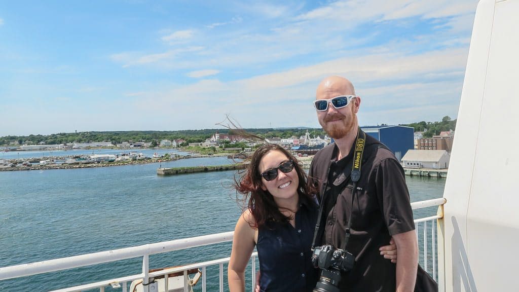 Brooke and Buddy on the Marine Atlantic Ferry leaving Nova Scotia