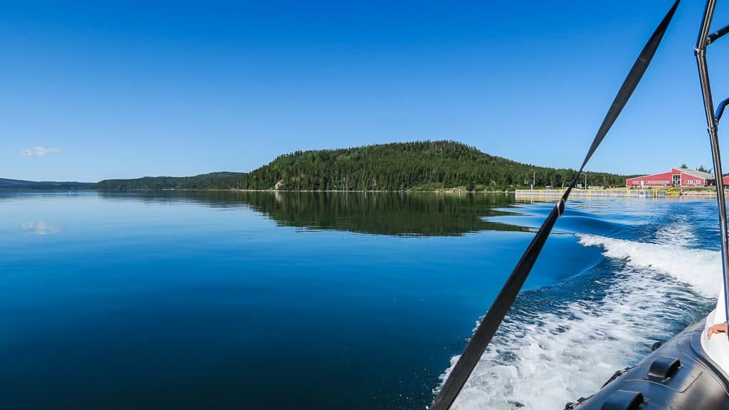 Leaving the Terra Nova Visitor's Center on our boat ride over to start our Mount Stamford hike