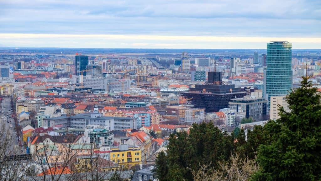 Bratislava view from Slavin hill