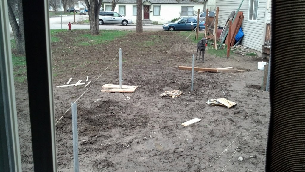 It will be UBER niec to have the fenced area! and we got grass seed to plant so that we can get rid of the ucky construction site mess soon.