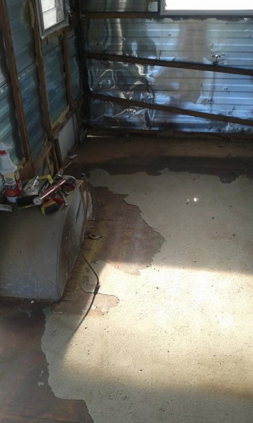 the original flooring and a couple layers above it are all out...