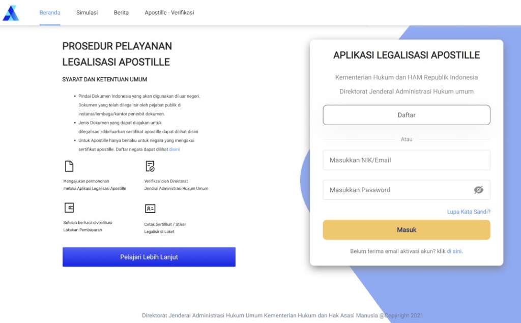 Berapa biaya Apostille Kemenkumham