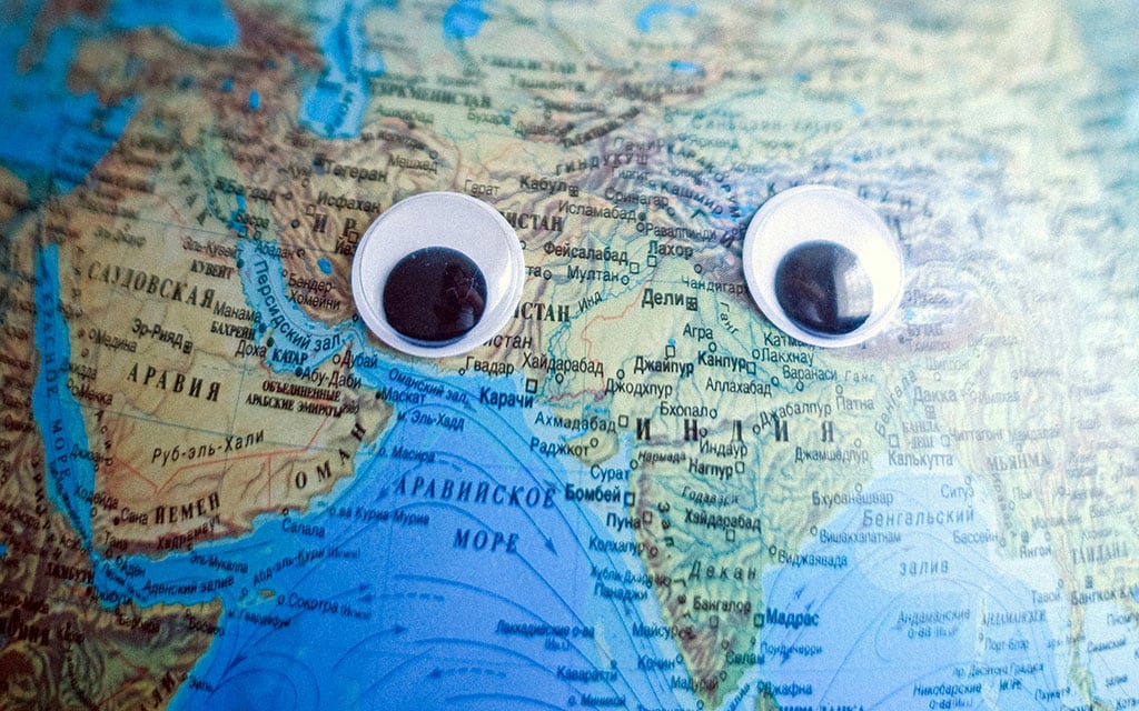 image of a world map with eyes