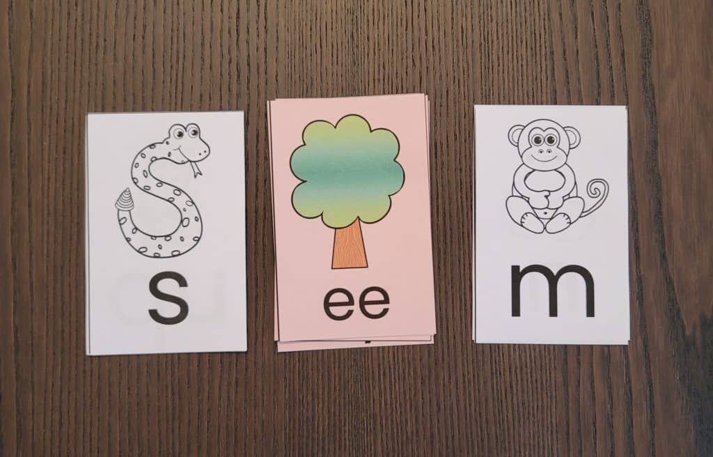 phonogram card blending drill for vowel teams