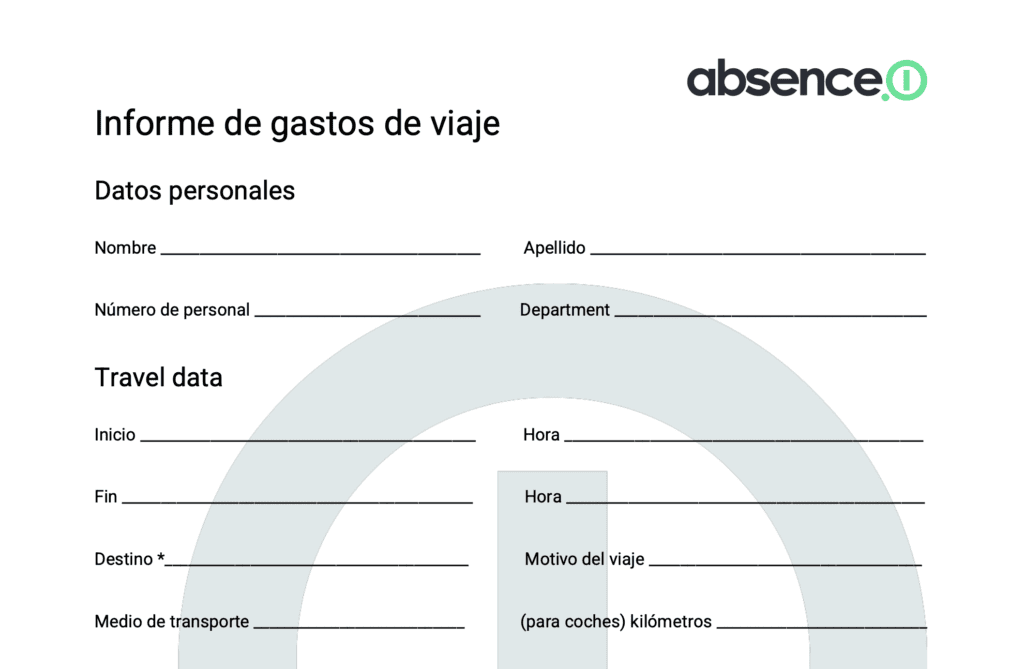 Una plantilla en pdf y word para gastos de viaje