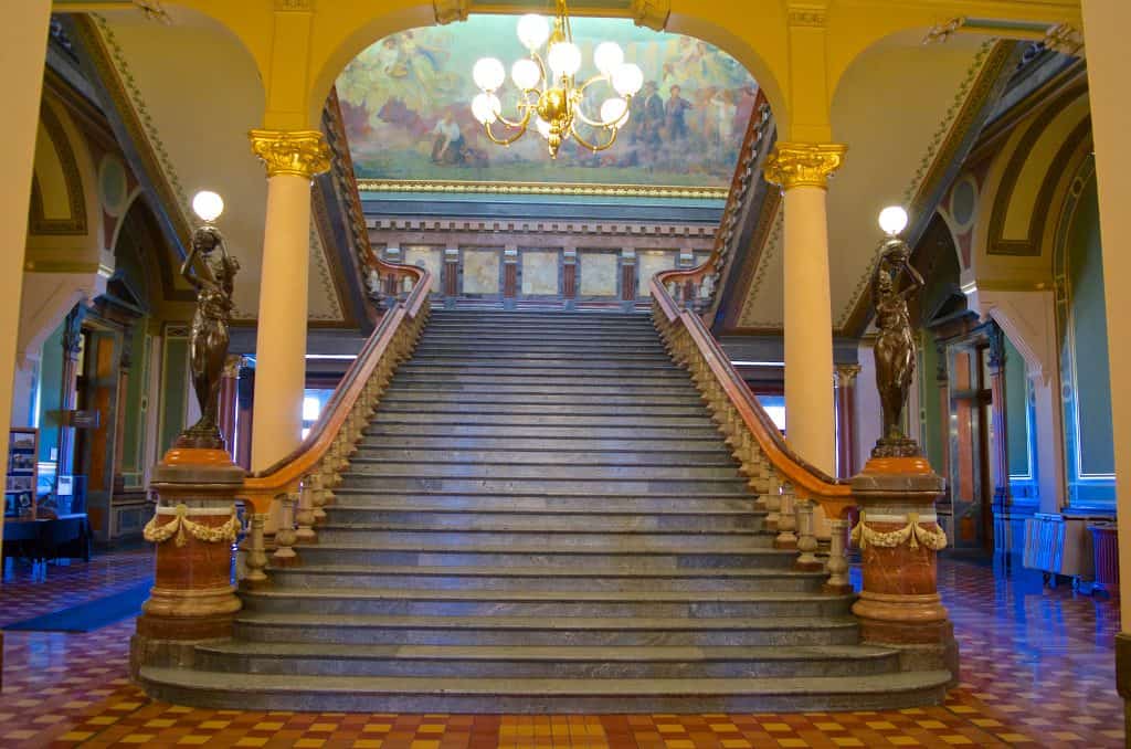 A Day Trip to the Des Moines, Iowa State Capitol Building interior stairs of the Des Moines Iowa State Capitol Building