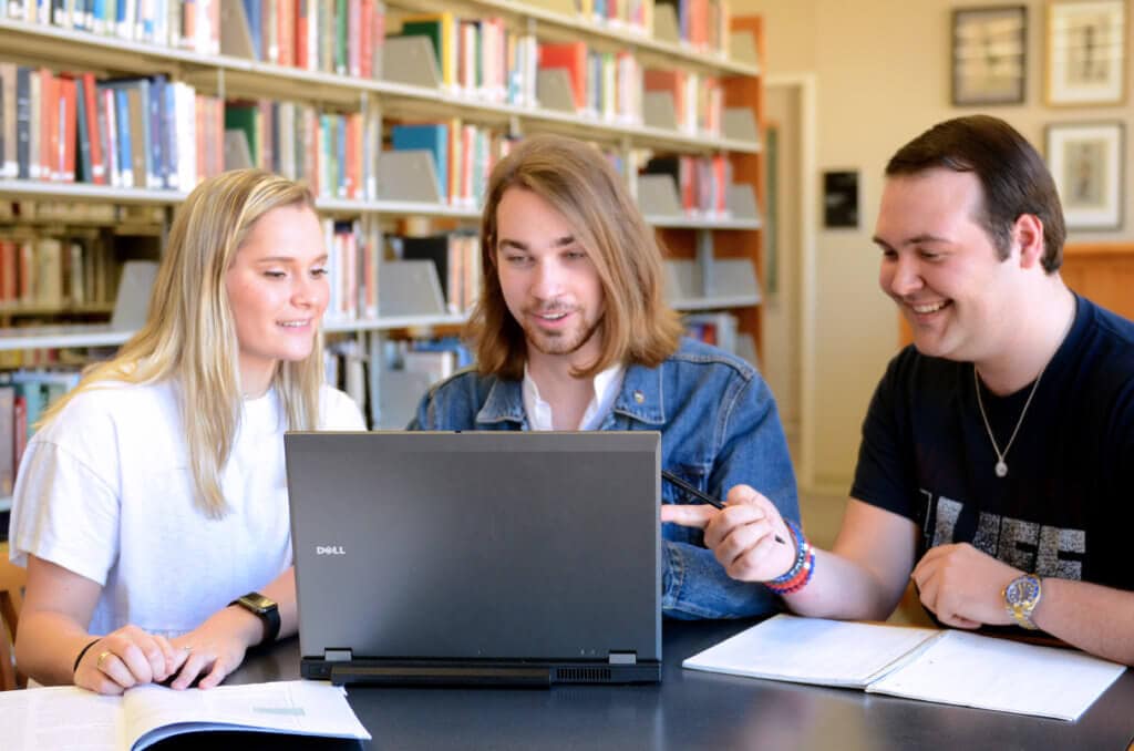 Students studying