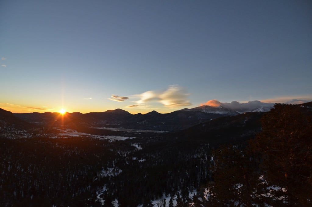 Sunrise in Rocky Mountain National Park at Many Parks Curve