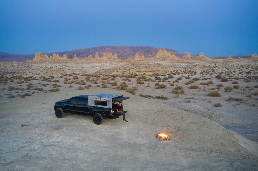 Truck camping in the desert