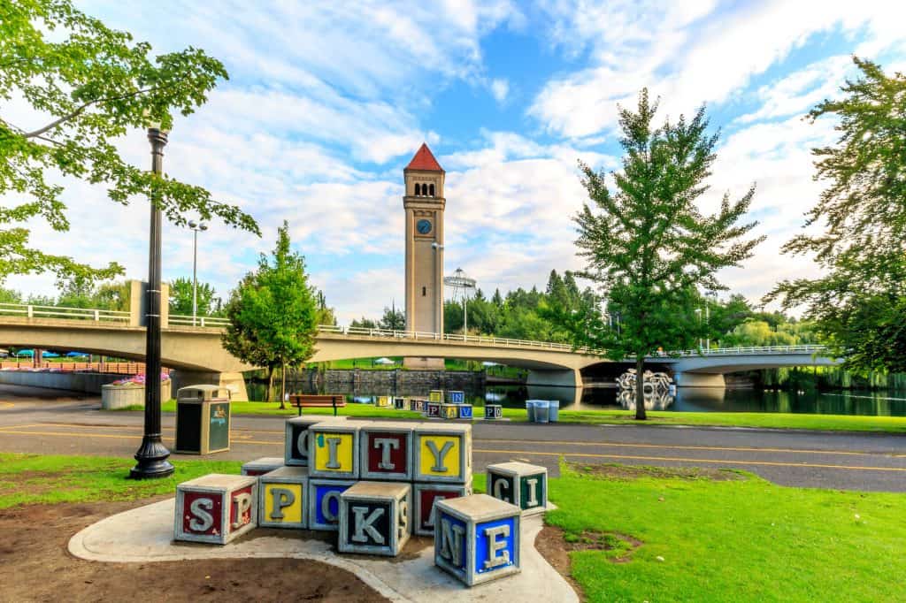 bright shot of riverfront park Downtown Riverfront Park in Spokane, WA