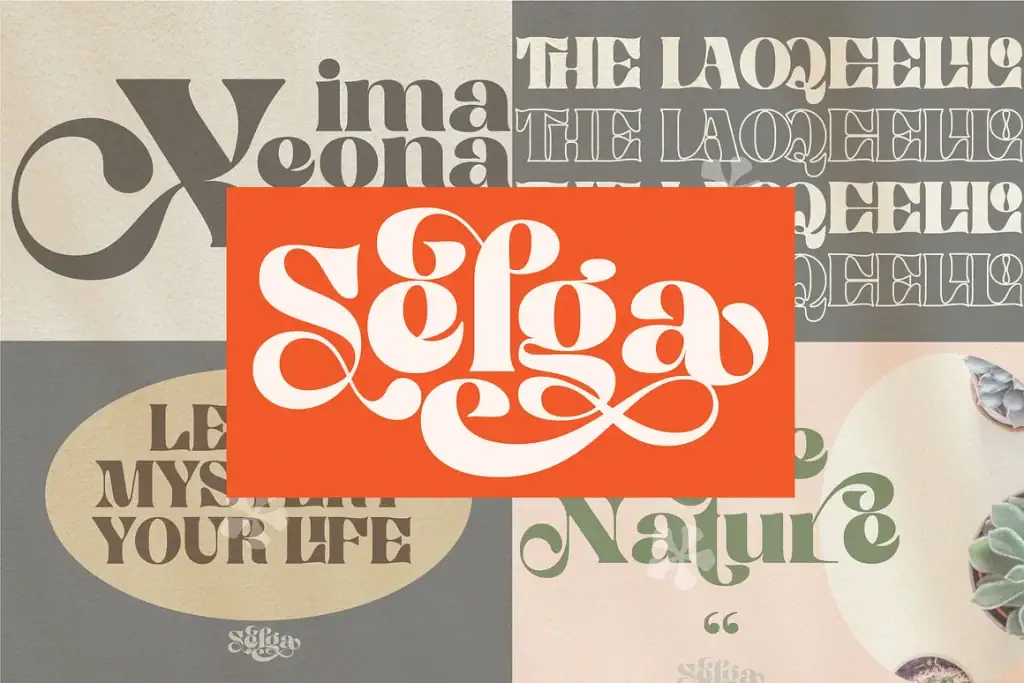 Selga Retro Display Font – Elegant Nature Inspired Typography