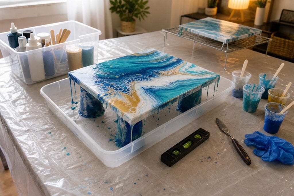 How to Set Up an Acrylic Pouring Workspace at Home