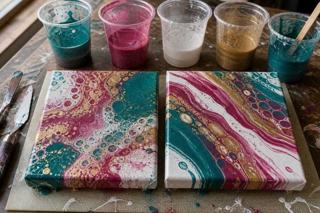 Mixing Acrylic Pouring Paint the Night Before