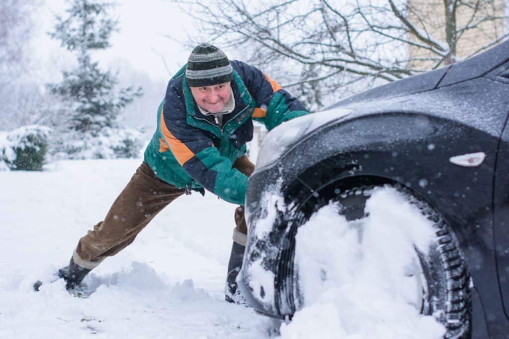 Car Stuck in Snow