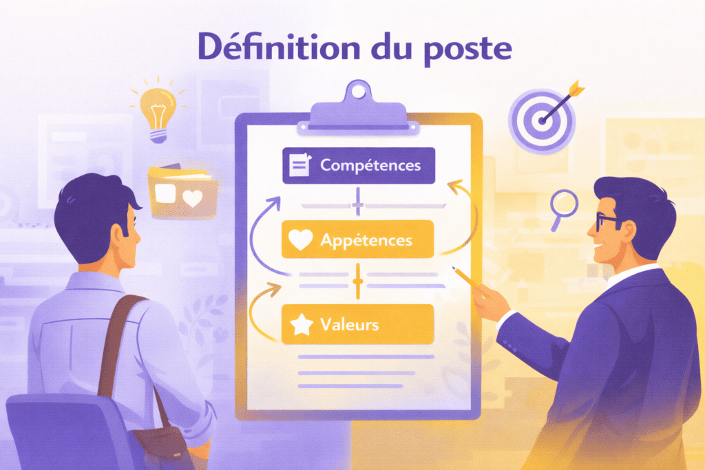 Illustration définition de poste compétences appétences valeurs recrutement ATS