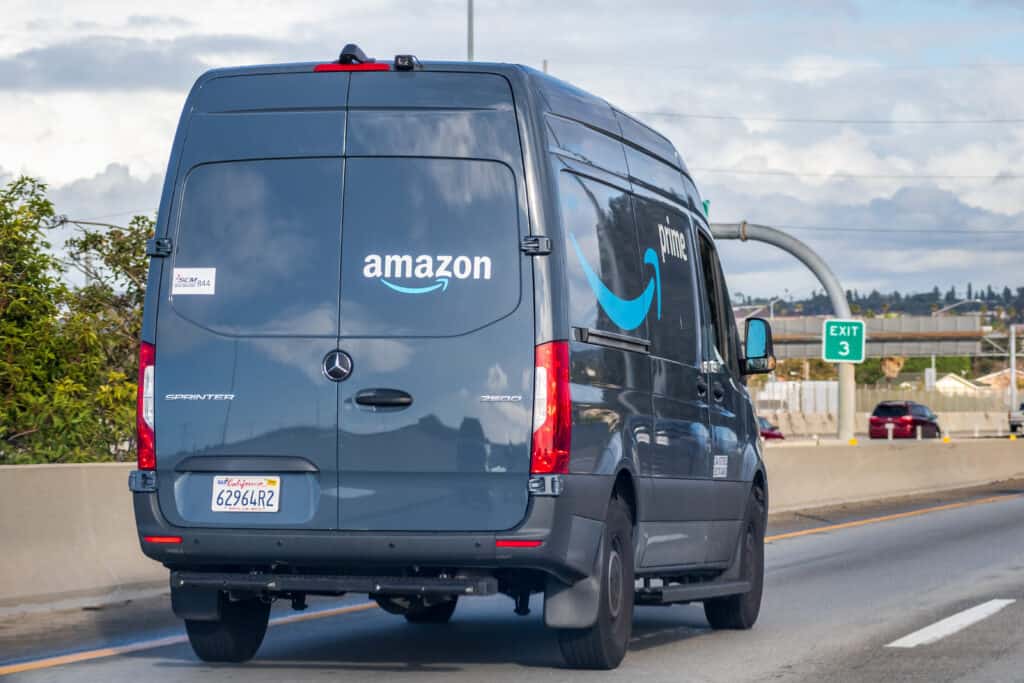 An Amazon delivery van.