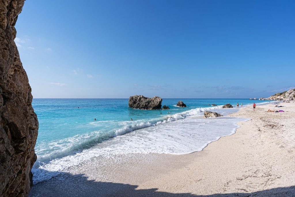 Megali Petra Beach auf Lefkada.