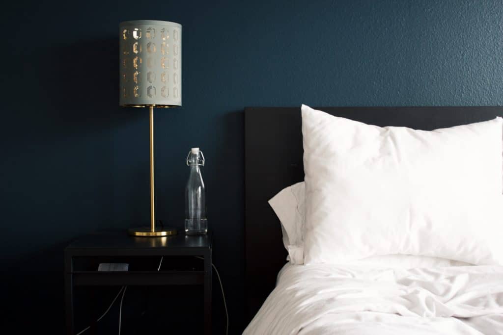 Little Spaces White Pillow Black Headboard