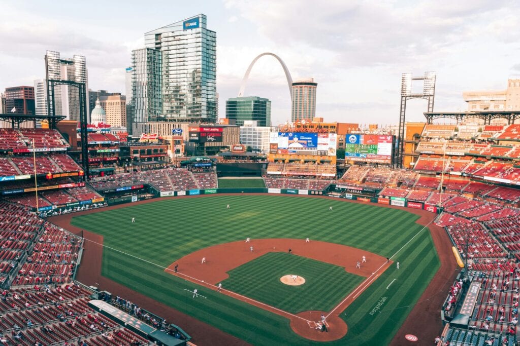 Aerial View of downtown St Louis, Missouri