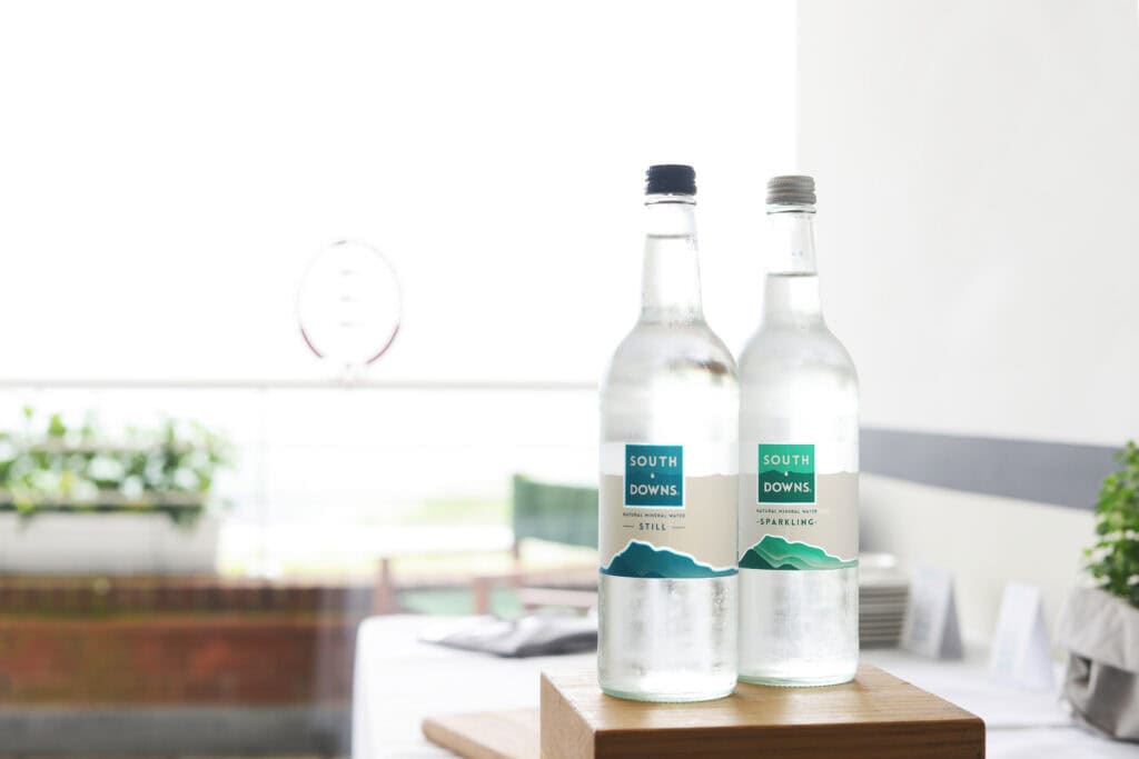 south downs water bottles on display