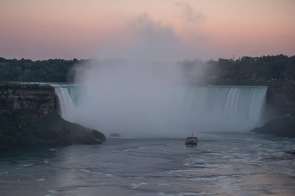 Niagara Falls during sunset