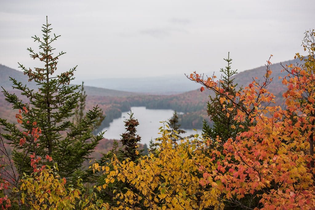 View of all the colorful foliage in Vermont from Owl's Head Overlook