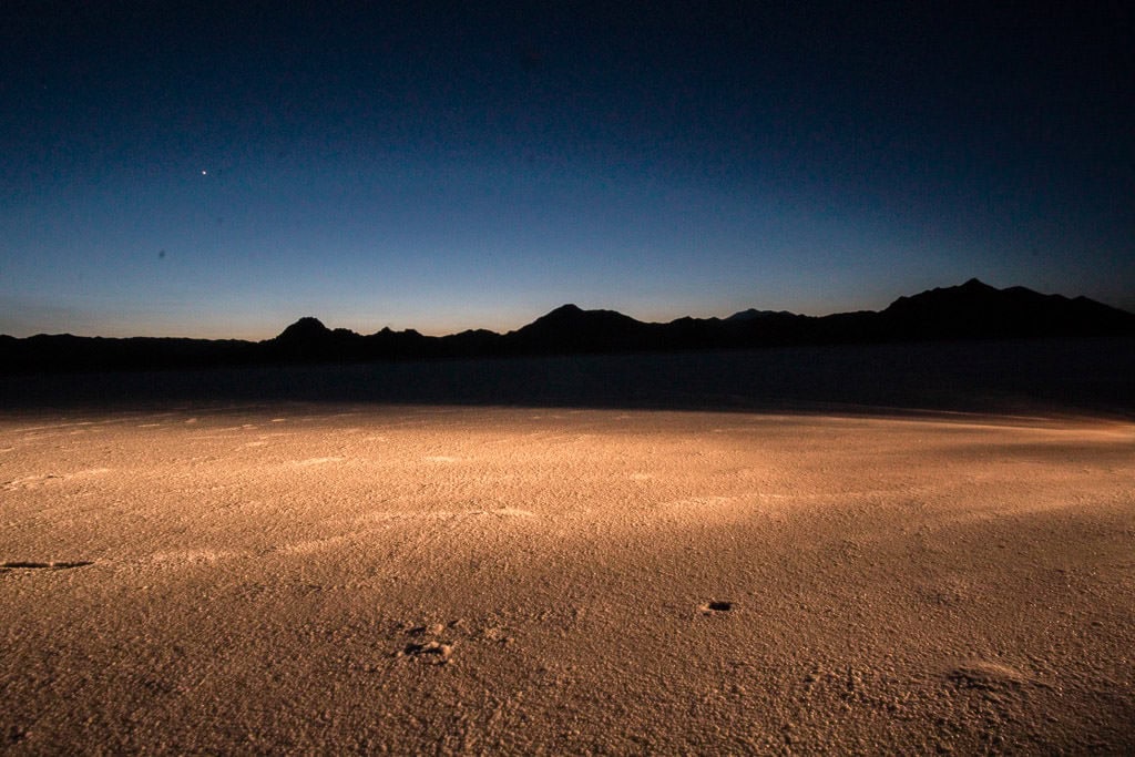 bonneville salt flats at night