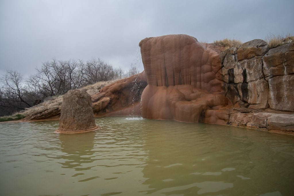 One of the larger Hot Spring soaking pools at Mystic Hot Springs