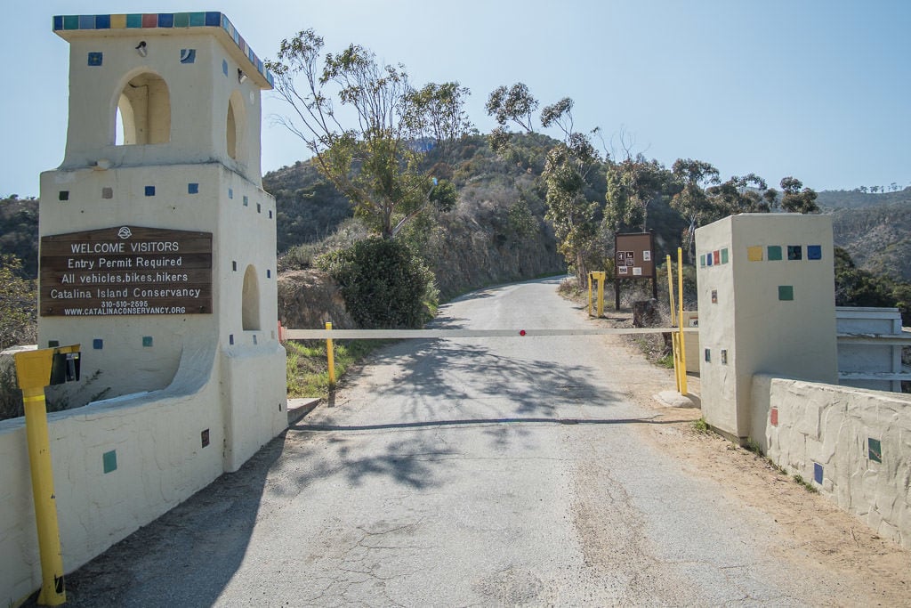 Gate to the interior of Catalina Island, which requires a permit for entry