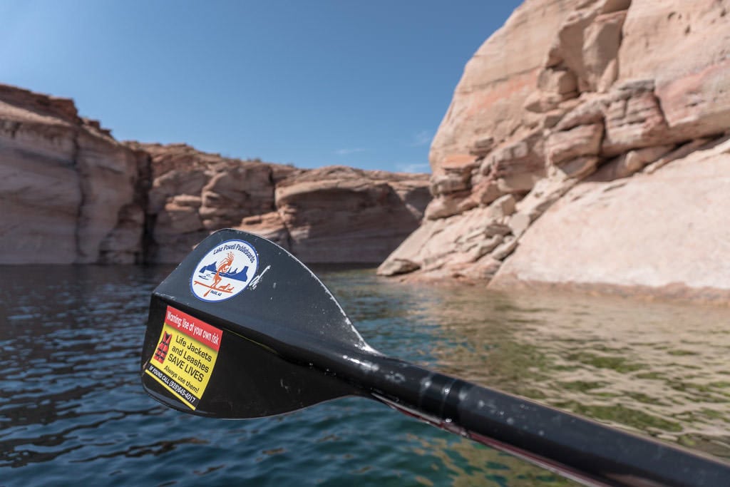 Paddle of a paddleboard on Lake Powell