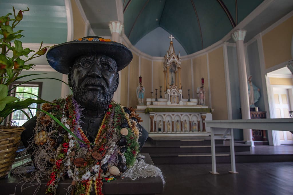 father damien in church at kalaupapa