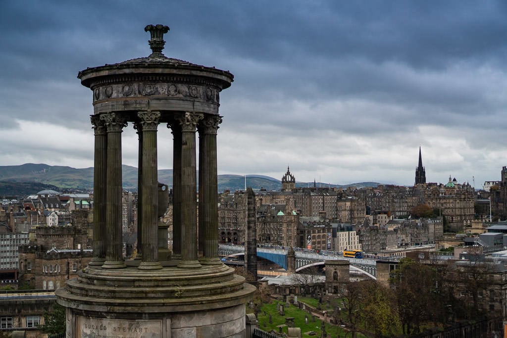 calton hill views of Edinburgh Scotland