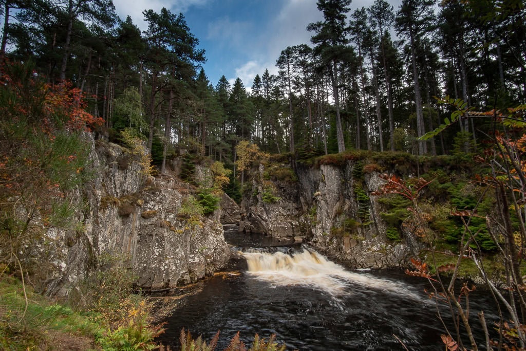 waterfall in Cairngorms National Park near inverness scotland