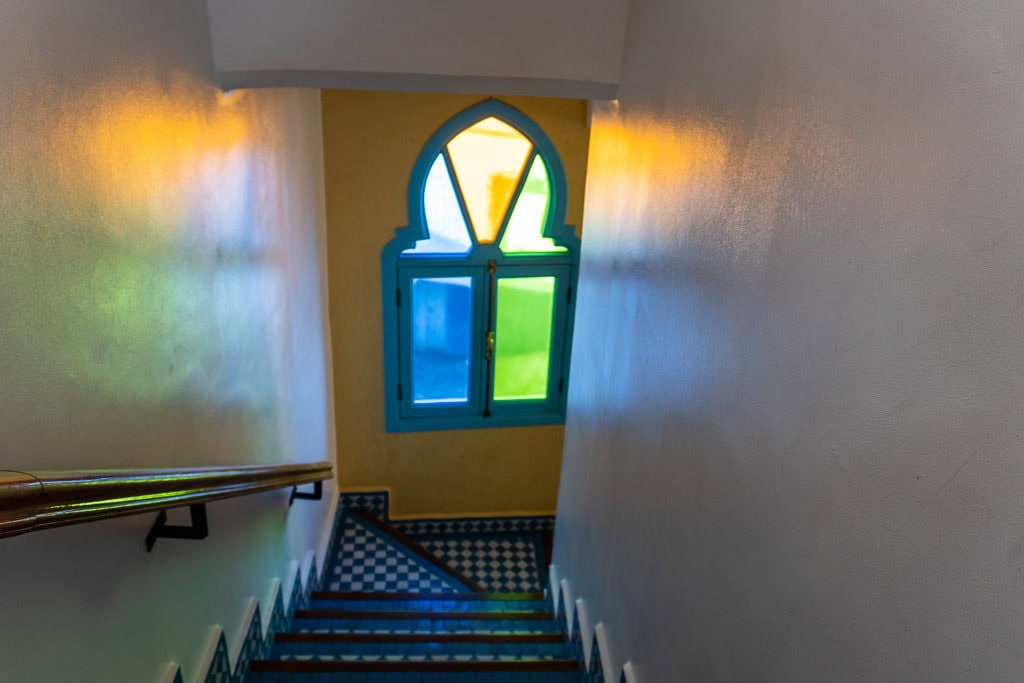 beautiful stained glass window at tangier restaurant