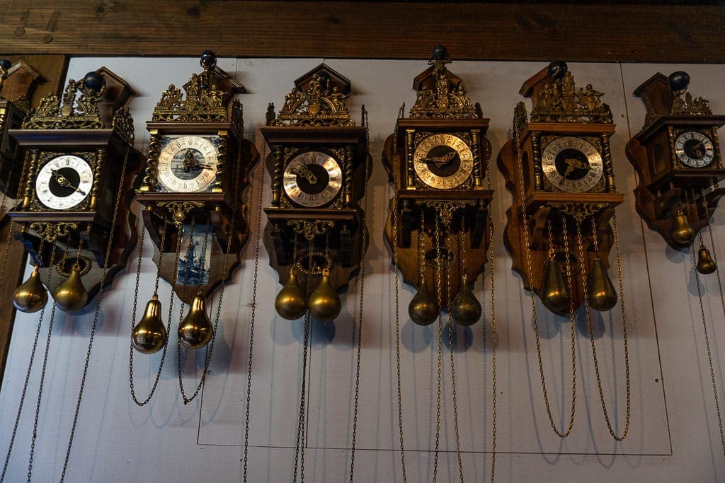 clocks at clock museum on zaanse shans day trip