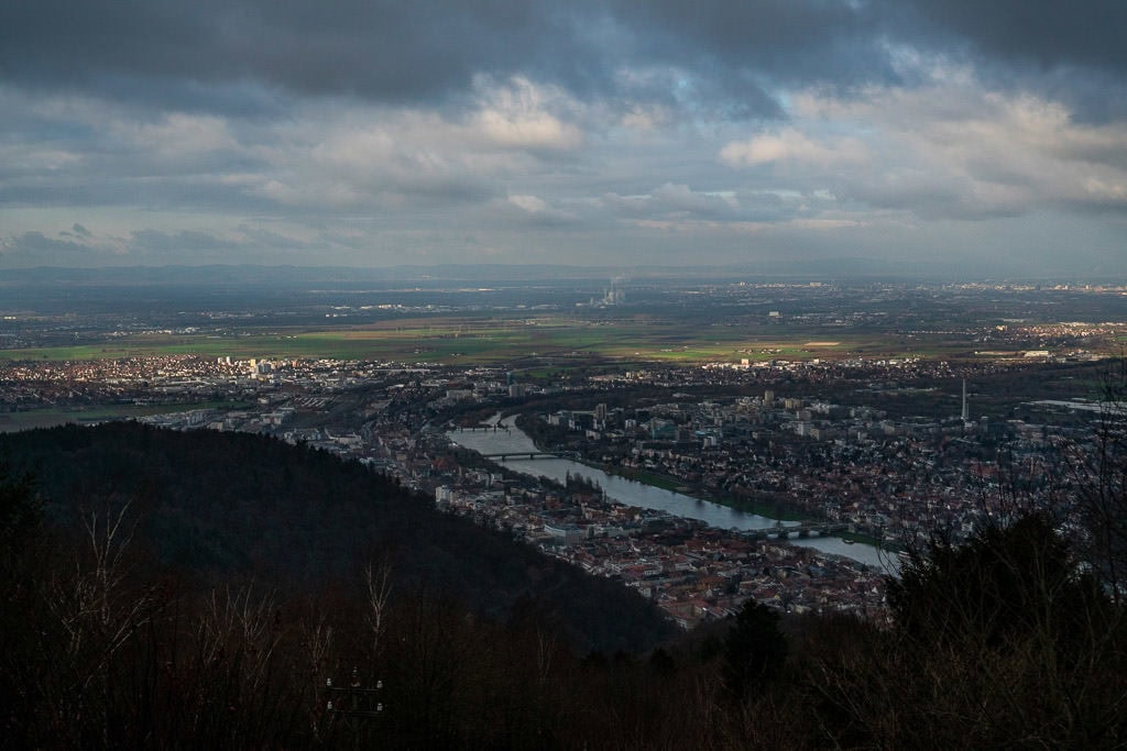 view of heidelberg germany from the top of Königstuhl