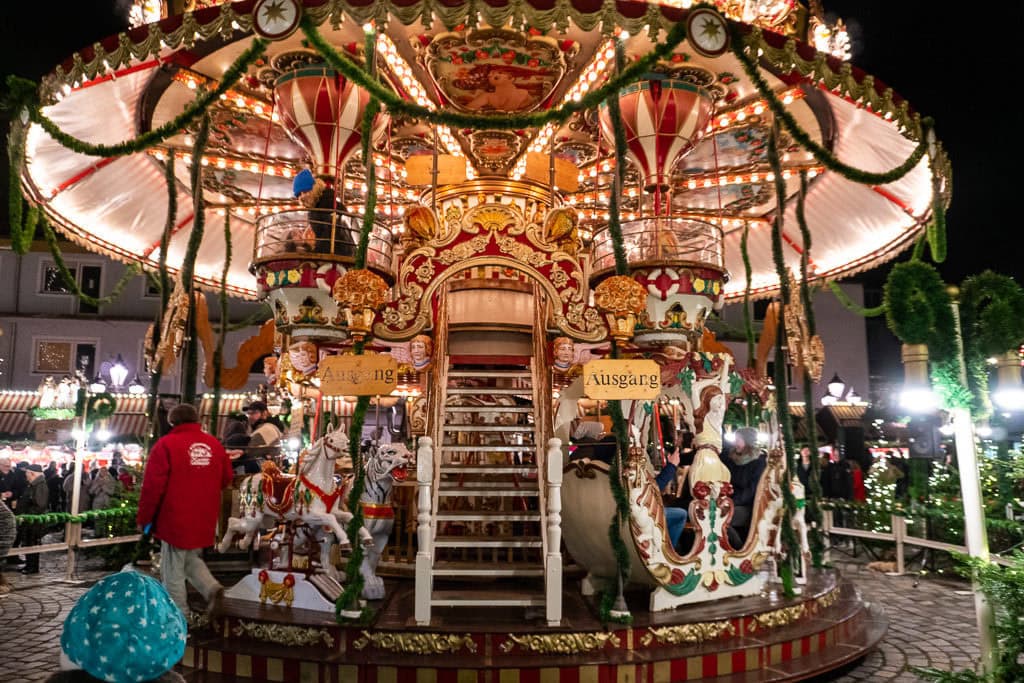 carousel at Nuremberg christmas market in germany