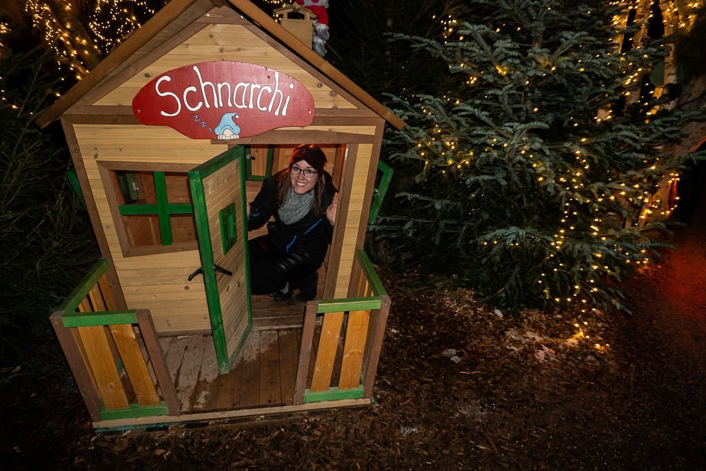 tiny house at Schloss Hellbrunn Palace christmas market in salzburg austria