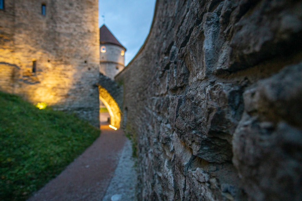 View of the city wall through a tunnel