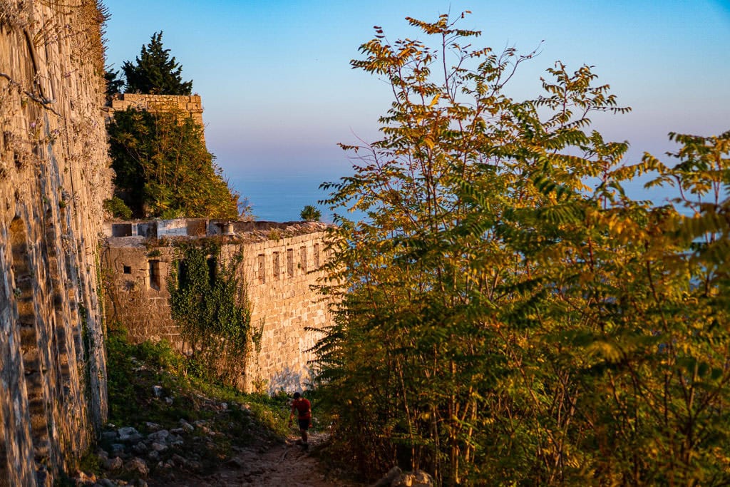 View of Fort Imperial while hiking the trail to Mount Srd